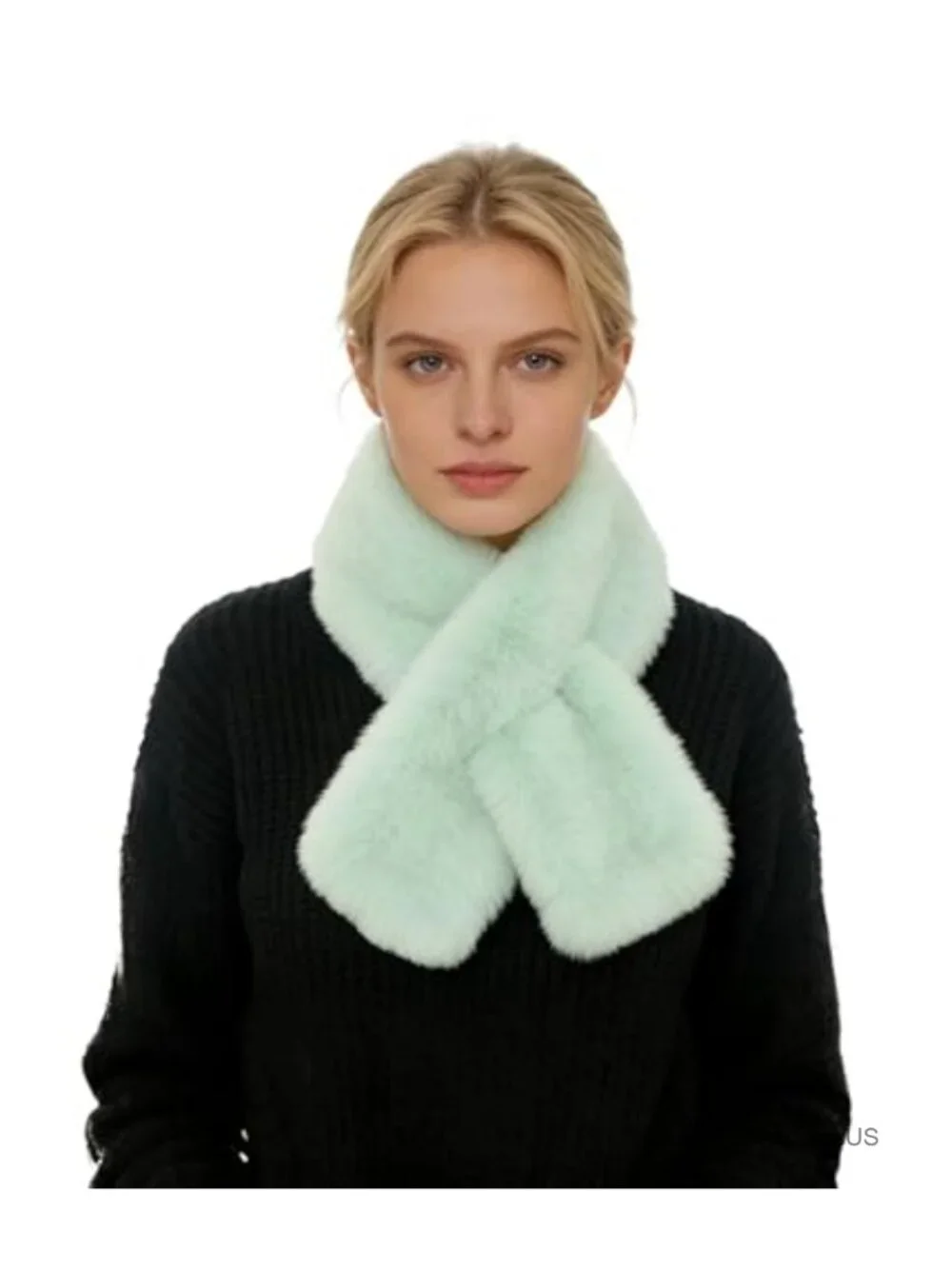 Faux Fur Pull-Through Winter Scarf Neck Warmer One Size Woman